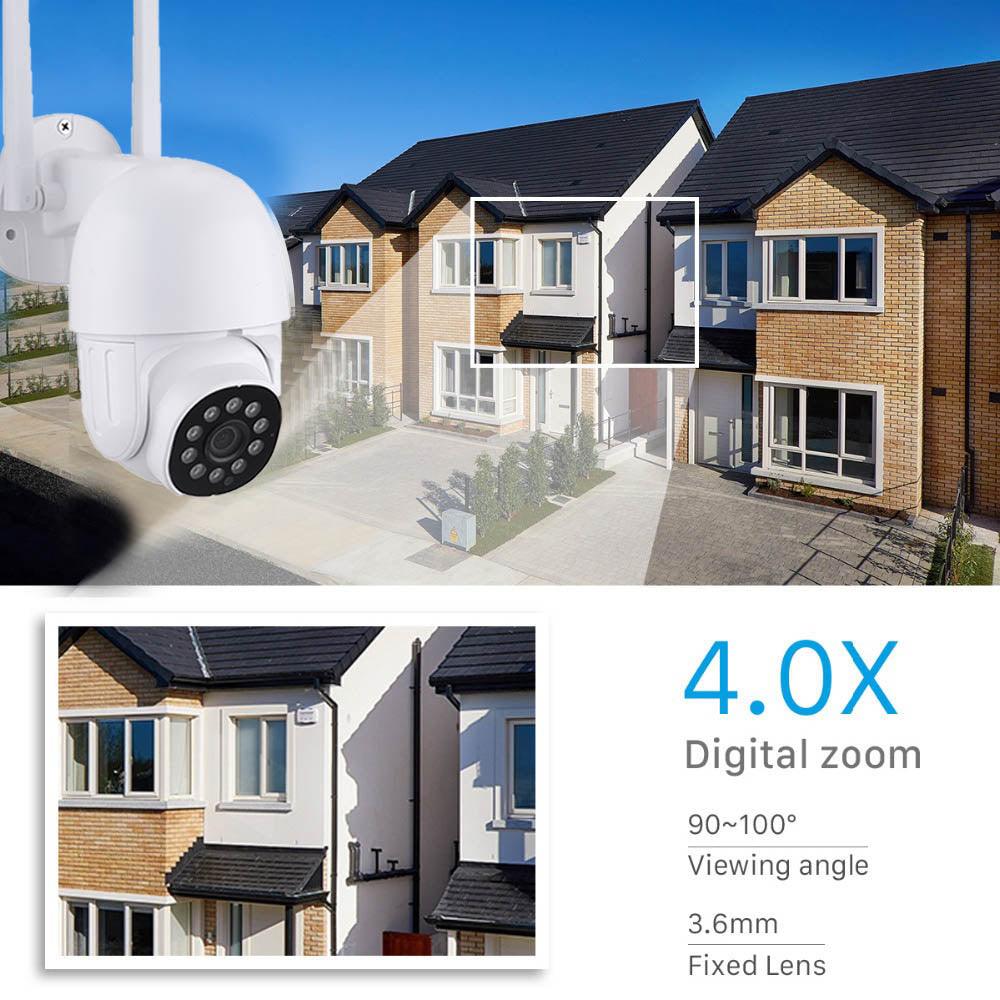 3mp  WIFI  AI Έξυπνη Κάμερα Ασφαλείας 360° 4X Zoom auto tracking ptz-Σειρήνα Συναγερμού  ICSEE IP66 - ledmania.gr