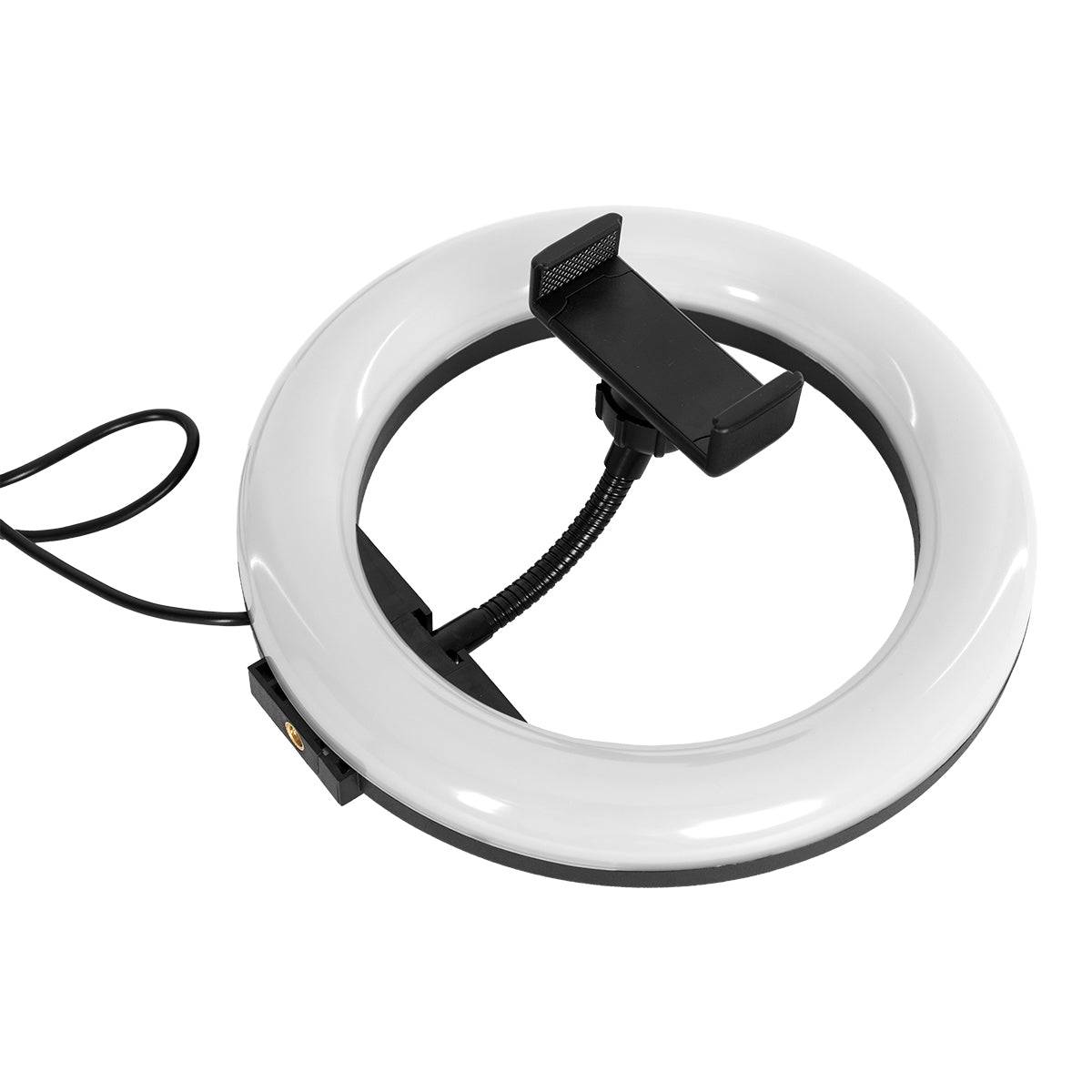 GloboStar® 75800 Professional Digital Ring Light Φ20cm LED SMD 20W 2000lm 180° DC 5V με Καλώδιο Τροφοδοσίας USB - Ενσωματωμένο Χειριστήριο Εναλλαγής Χρωμάτων & 1 Βάση Τηλεφώνου - Πολύχρωμο RGBW+WW Dimmable - ledmania.gr