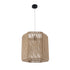 GloboStar® CAYMAN 00519 Boho Κρεμαστό Φωτιστικό Οροφής Μονόφωτο 1 x E27 AC220-240V IP20 - Φ40 x Υ40cm - Μπεζ Λεπτό Σχοινί Τριχιά Πλέγμα - ledmania.gr