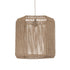 GloboStar® CAYMAN 00519 Boho Κρεμαστό Φωτιστικό Οροφής Μονόφωτο 1 x E27 AC220-240V IP20 - Φ40 x Υ40cm - Μπεζ Λεπτό Σχοινί Τριχιά Πλέγμα - ledmania.gr