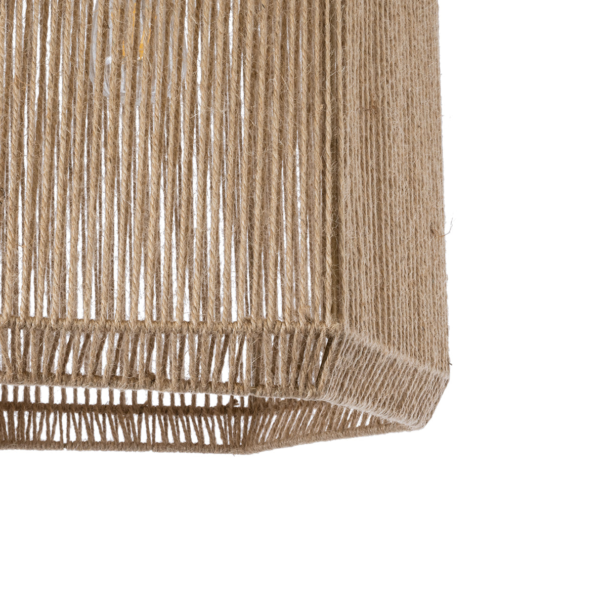 GloboStar® CAYMAN 00519 Boho Κρεμαστό Φωτιστικό Οροφής Μονόφωτο 1 x E27 AC220-240V IP20 - Φ40 x Υ40cm - Μπεζ Λεπτό Σχοινί Τριχιά Πλέγμα - ledmania.gr