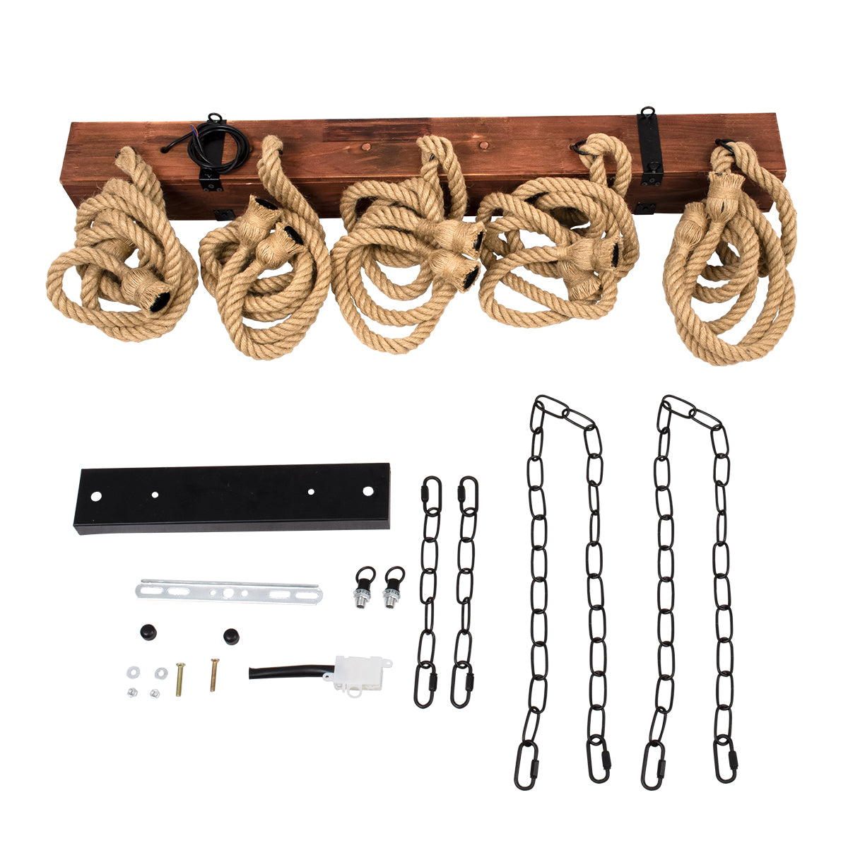 GLOBOSTAR® VIKING 00607 Vintage Κρεμαστό Φωτιστικό Οροφής με Ντουί 10 x E27 AC 220-240V IP20 - Καφε & Μπεζ - Μ108 x Π11 x Υ220cm - ledmania.gr