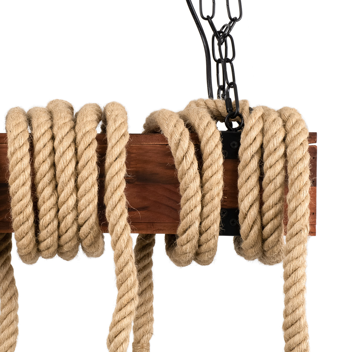 GLOBOSTAR® VIKING 00607 Vintage Κρεμαστό Φωτιστικό Οροφής με Ντουί 10 x E27 AC 220-240V IP20 - Καφε & Μπεζ - Μ108 x Π11 x Υ220cm - ledmania.gr