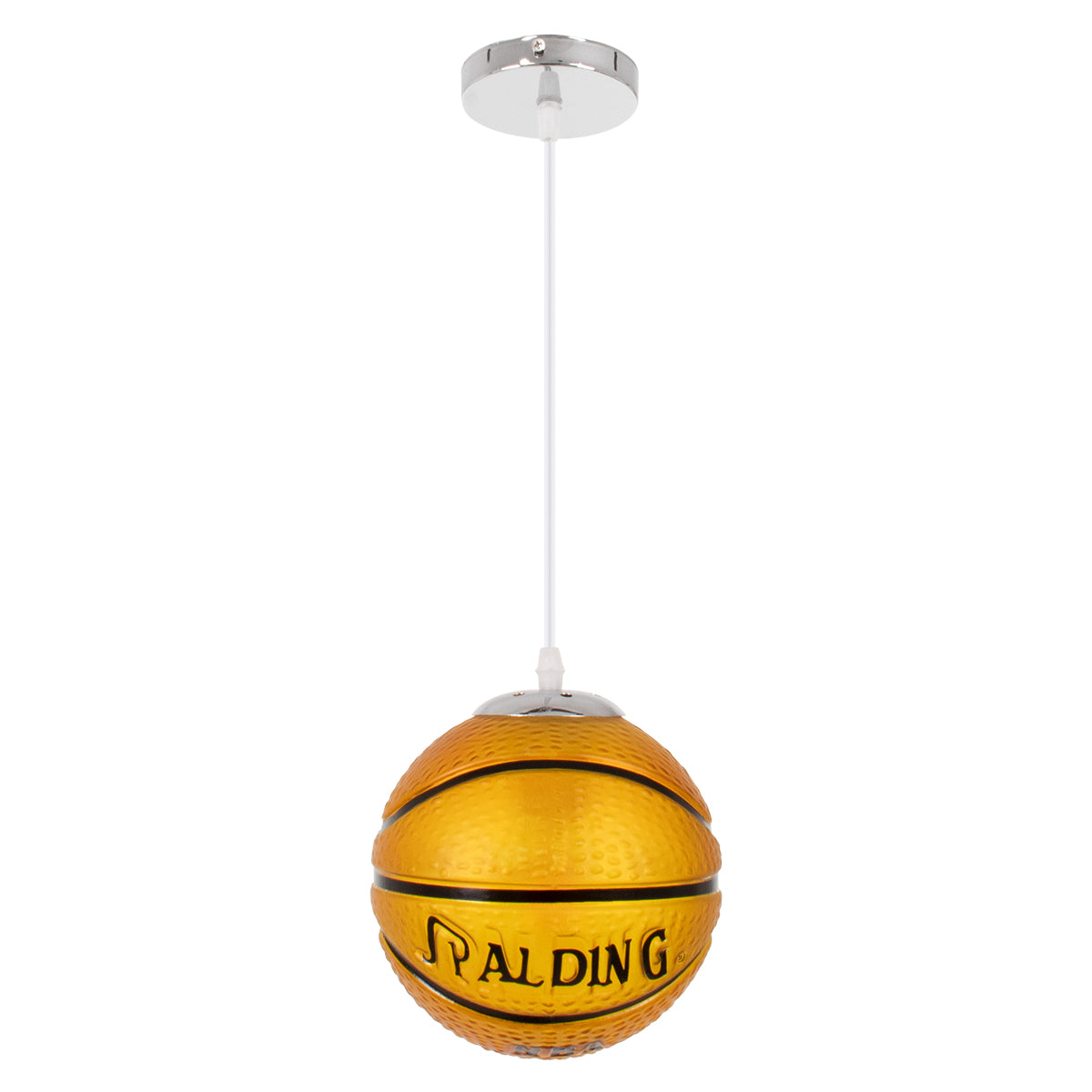 GLOBOSTAR® SPALDING NBA 00645 Παιδικό Κρεμαστό Φωτιστικό Οροφής με Ντουί 1 x E27 AC 220-240V IP20 - Πορτοκαλί & Μαύρο - Μ18 x Π18 x Υ18cm - ledmania.gr