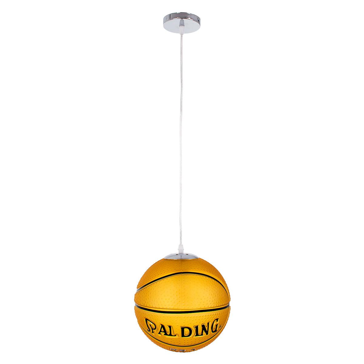 GLOBOSTAR® SPALDING NBA 00649 Παιδικό Κρεμαστό Φωτιστικό Οροφής με Ντουί 1 x E27 AC 220-240V IP20 - Πορτοκαλί & Μαύρο - Μ25 x Π25 x Υ25cm - ledmania.gr