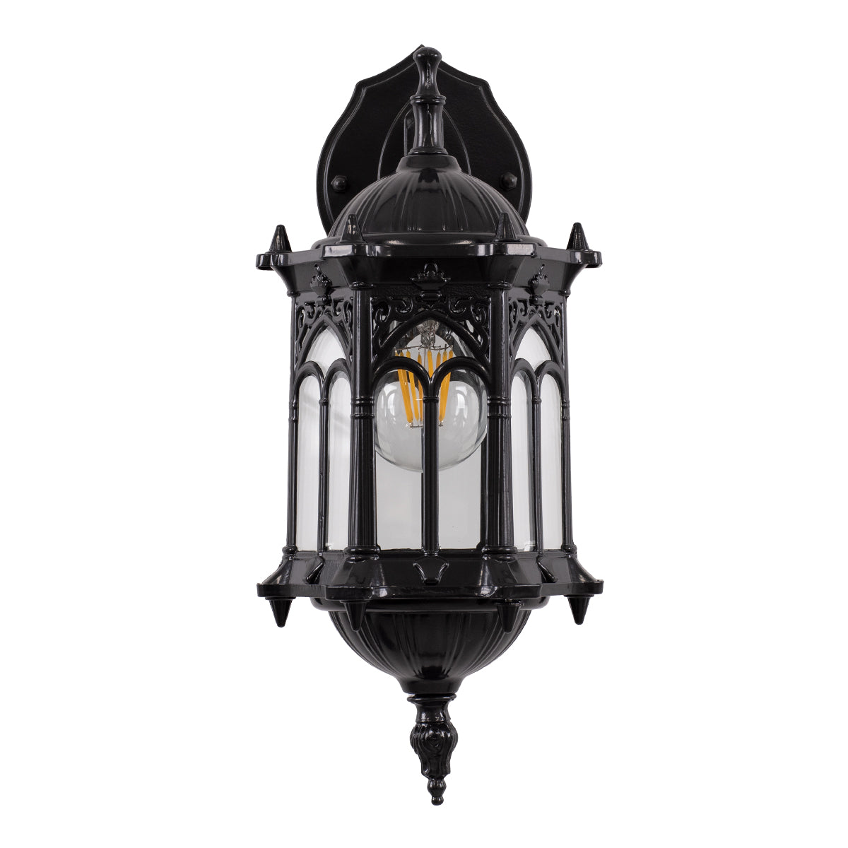 GLOBOSTAR® DARCY 00657 Vintage Φωτιστικό Τοίχου - Απλίκα με Ντουί 1 x E27 AC 220-240V IP20 - Μαύρο - Μ15.5 x Π15.5 x Υ34.5cm - ledmania.gr