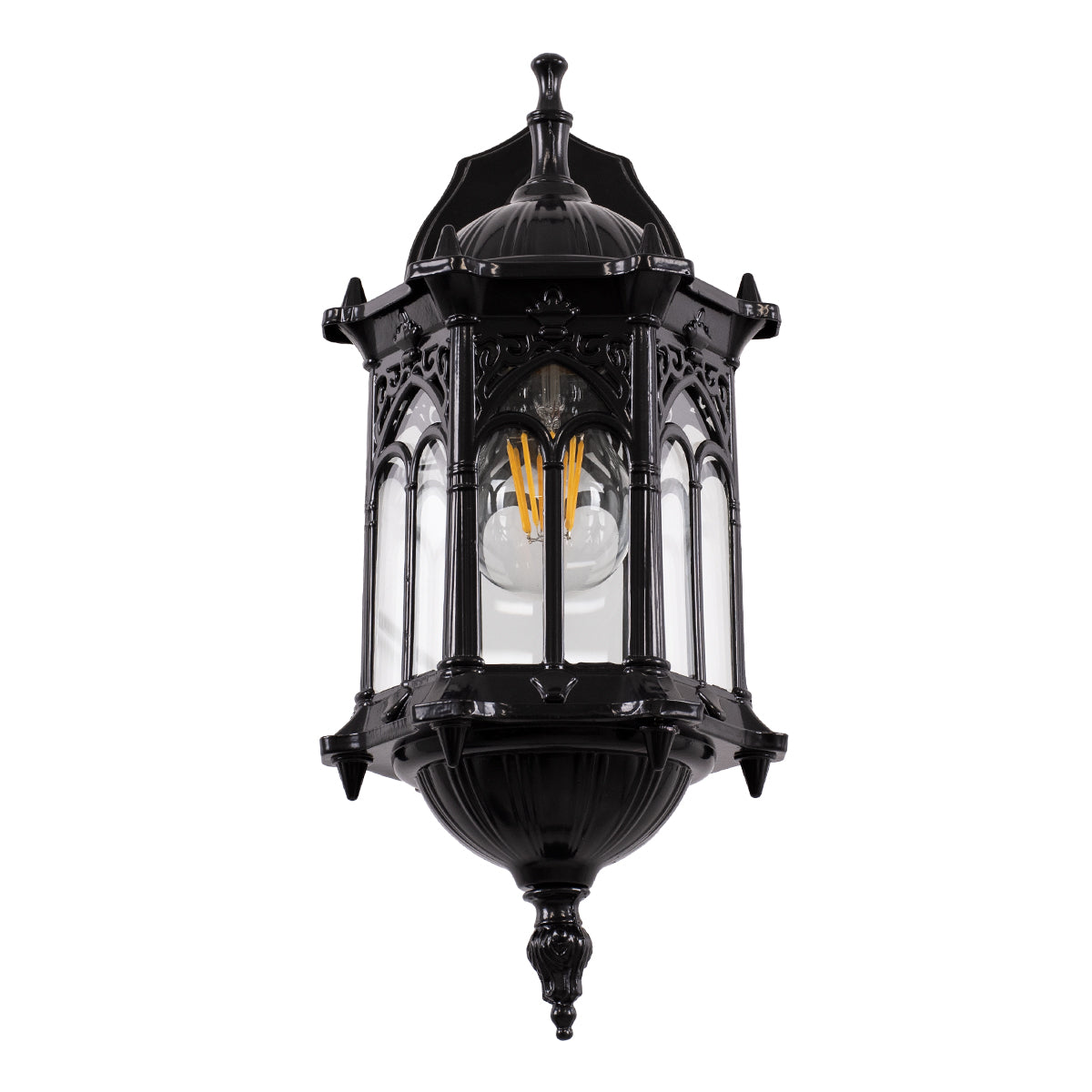 GLOBOSTAR® DARCY 00657 Vintage Φωτιστικό Τοίχου - Απλίκα με Ντουί 1 x E27 AC 220-240V IP20 - Μαύρο - Μ15.5 x Π15.5 x Υ34.5cm - ledmania.gr