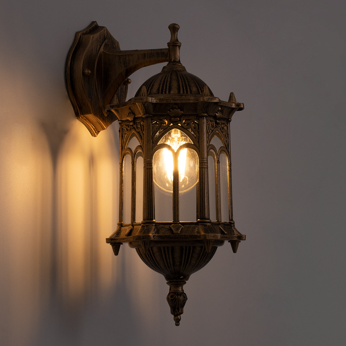 GLOBOSTAR® DARCY 00658 Vintage Φωτιστικό Τοίχου - Απλίκα με Ντουί 1 x E27 AC 220-240V IP20 - Μπρούτζινο Εφέ Σκουριάς - Μ15.5 x Π15.5 x Υ34.5cm - ledmania.gr