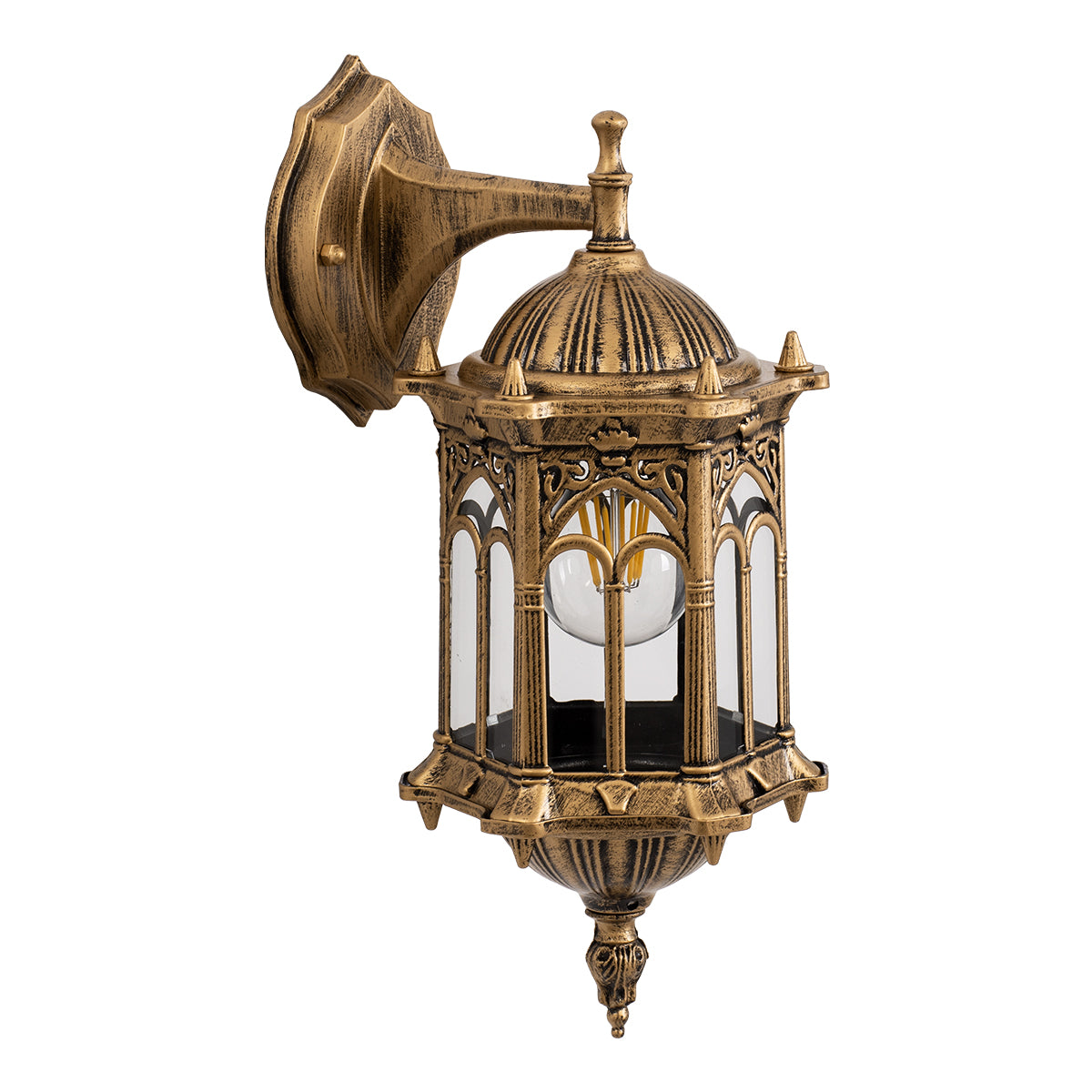 GLOBOSTAR® DARCY 00658 Vintage Φωτιστικό Τοίχου - Απλίκα με Ντουί 1 x E27 AC 220-240V IP20 - Μπρούτζινο Εφέ Σκουριάς - Μ15.5 x Π15.5 x Υ34.5cm - ledmania.gr