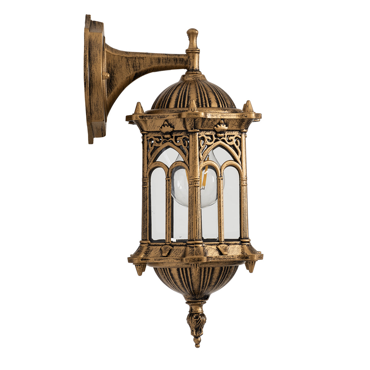 GLOBOSTAR® DARCY 00658 Vintage Φωτιστικό Τοίχου - Απλίκα με Ντουί 1 x E27 AC 220-240V IP20 - Μπρούτζινο Εφέ Σκουριάς - Μ15.5 x Π15.5 x Υ34.5cm - ledmania.gr