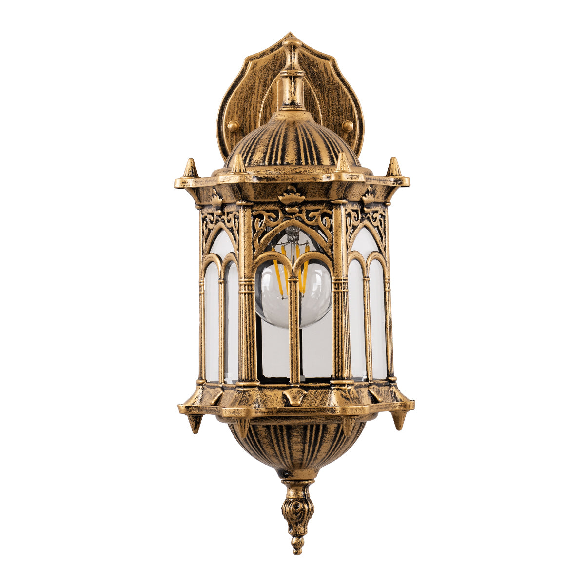 GLOBOSTAR® DARCY 00658 Vintage Φωτιστικό Τοίχου - Απλίκα με Ντουί 1 x E27 AC 220-240V IP20 - Μπρούτζινο Εφέ Σκουριάς - Μ15.5 x Π15.5 x Υ34.5cm - ledmania.gr