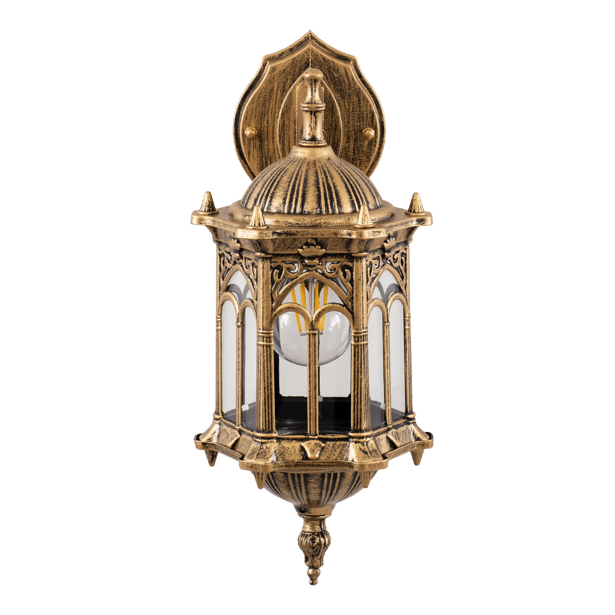GLOBOSTAR® DARCY 00658 Vintage Φωτιστικό Τοίχου - Απλίκα με Ντουί 1 x E27 AC 220-240V IP20 - Μπρούτζινο Εφέ Σκουριάς - Μ15.5 x Π15.5 x Υ34.5cm - ledmania.gr