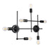 GloboStar® PIPING 00664 Vintage Επιτοίχιο Φωτιστικό Πολύφωτο 6 x E27 IP20 Μαύρο Μέταλλο - Μ66 x Π9.5 x Υ49cm - ledmania.gr