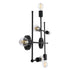 GloboStar® PIPING 00664 Vintage Επιτοίχιο Φωτιστικό Πολύφωτο 6 x E27 IP20 Μαύρο Μέταλλο - Μ66 x Π9.5 x Υ49cm - ledmania.gr