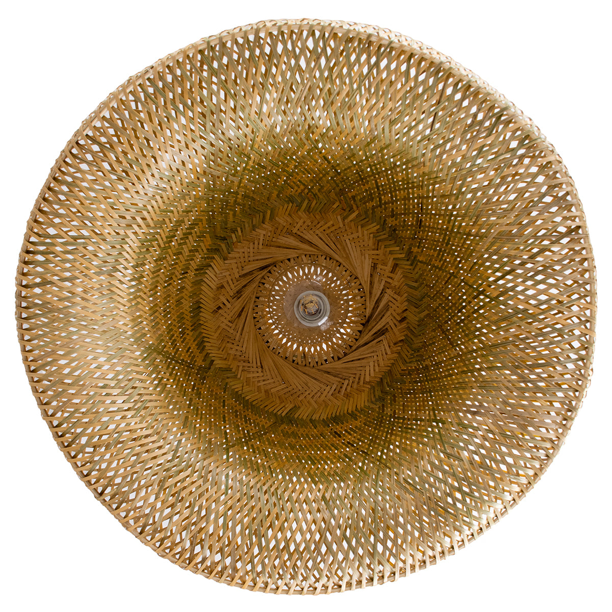 GloboStar® SAN TROPEZ 00674 Boho Κρεμαστό Φωτιστικό Οροφής Μονόφωτο 1 x E27 Καφέ Ξύλινο Μπαμπού Φ80 x Υ28cm - ledmania.gr