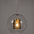 GloboStar® AVERY 00740 Μοντέρνο Κρεμαστό Φωτιστικό Μπάλα Μονόφωτο 1 x E27 IP20 Διάφανο Γυαλί με Χρυσό Μέταλλο - Μ30 x Π30 x Υ48cm - ledmania.gr