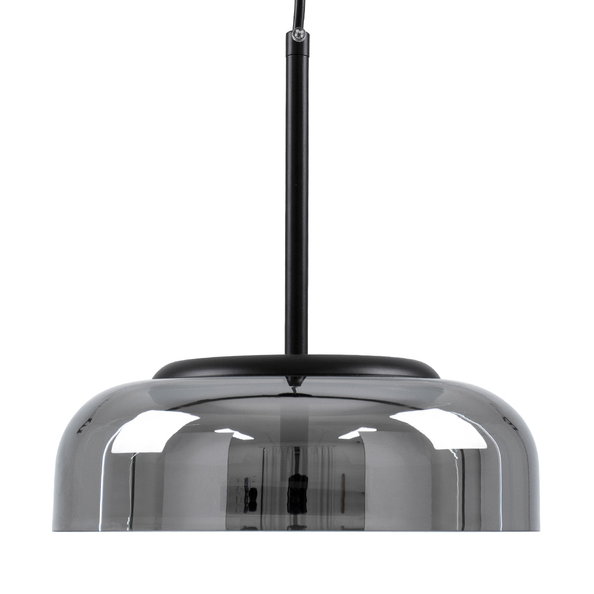 GloboStar® CHARLOTTE 00743 Μοντέρνο Κρεμαστό Φωτιστικό Καμπάνα CREE LED 5W 500lm 180° AC 85-265V IP20 Θερμό Λευκό 2700K Ασημί Γυαλί με Μαύρο Μέταλλο Μ23 x Π23 x Υ23cm - 2 Xρόνια Εγγύηση - ledmania.gr