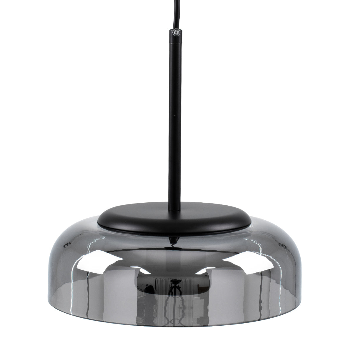 GloboStar® CHARLOTTE 00743 Μοντέρνο Κρεμαστό Φωτιστικό Καμπάνα CREE LED 5W 500lm 180° AC 85-265V IP20 Θερμό Λευκό 2700K Ασημί Γυαλί με Μαύρο Μέταλλο Μ23 x Π23 x Υ23cm - 2 Xρόνια Εγγύηση - ledmania.gr