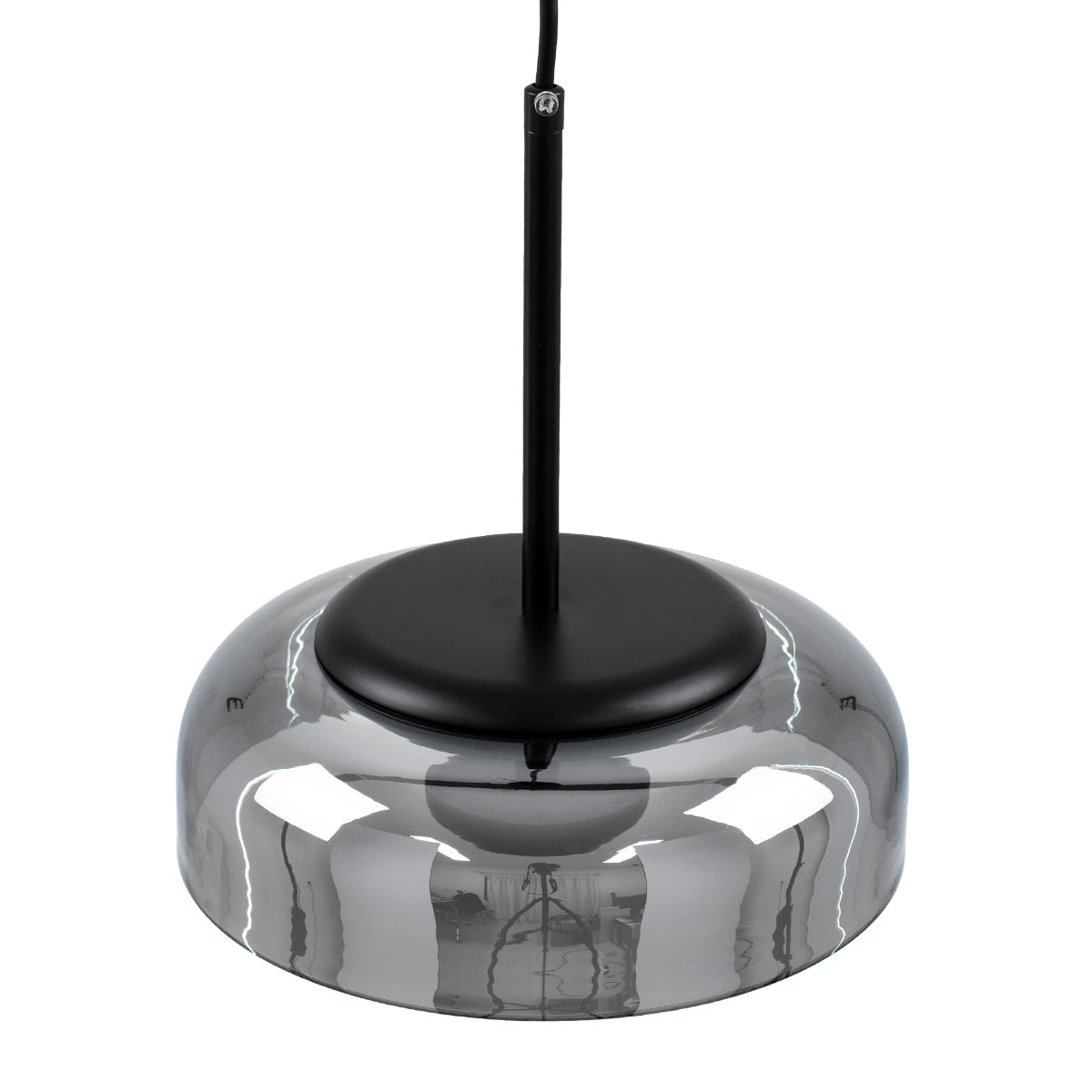 GloboStar® CHARLOTTE 00743 Μοντέρνο Κρεμαστό Φωτιστικό Καμπάνα CREE LED 5W 500lm 180° AC 85-265V IP20 Θερμό Λευκό 2700K Ασημί Γυαλί με Μαύρο Μέταλλο Μ23 x Π23 x Υ23cm - 2 Xρόνια Εγγύηση - ledmania.gr