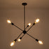 GloboStar® ZANE 00784 Μοντέρνο Φωτιστικό Οροφής Πολύφωτο Μαύρο Μεταλλικό Ράγα Φ70 x Y100cm