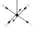 GloboStar® ZANE 00784 Μοντέρνο Φωτιστικό Οροφής Πολύφωτο Μαύρο Μεταλλικό Ράγα Φ70 x Y100cm