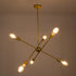 GloboStar® ZANE 00786 Μοντέρνο Φωτιστικό Οροφής Πολύφωτο Χρυσό Μεταλλικό Ράγα Φ70 x Y100cm - ledmania.gr