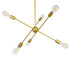 GloboStar® ZANE 00786 Μοντέρνο Φωτιστικό Οροφής Πολύφωτο Χρυσό Μεταλλικό Ράγα Φ70 x Y100cm - ledmania.gr