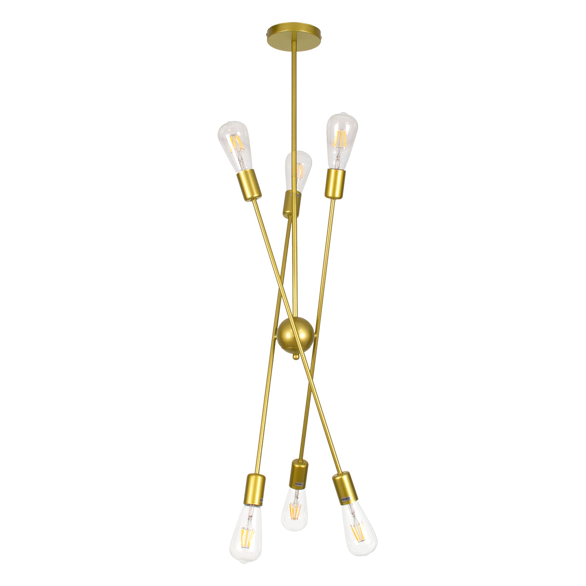 GloboStar® ZANE 00786 Μοντέρνο Φωτιστικό Οροφής Πολύφωτο Χρυσό Μεταλλικό Ράγα Φ70 x Y100cm - ledmania.gr