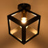 GLOBOSTAR® CUBE 00799 Μοντέρνο Φωτιστικό Οροφής με Ντουί 1 x E27 AC 220-240V IP20 - Μαύρο & Χρυσό - Μ25 x Π25 x Υ25cm - ledmania.gr