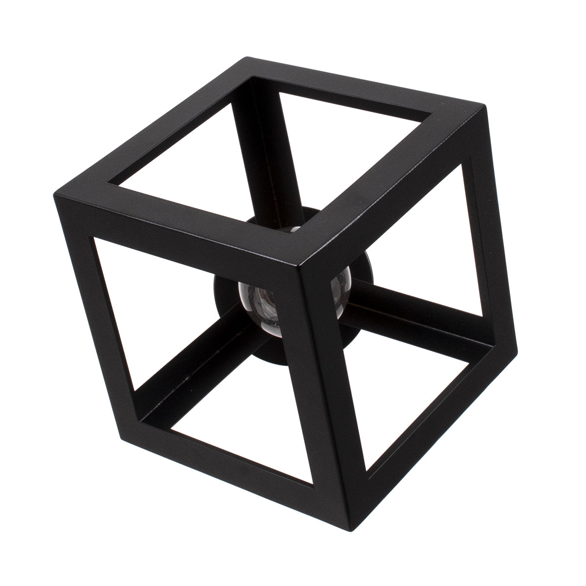GLOBOSTAR® CUBE 00799 Μοντέρνο Φωτιστικό Οροφής με Ντουί 1 x E27 AC 220-240V IP20 - Μαύρο & Χρυσό - Μ25 x Π25 x Υ25cm - ledmania.gr