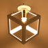 GLOBOSTAR® CUBE 00800 Μοντέρνο Φωτιστικό Οροφής με Ντουί 1 x E27 AC 220-240V IP20 - Λευκό & Χρυσό - Μ25 x Π25 x Υ25cm - ledmania.gr