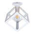 GLOBOSTAR® CUBE 00800 Μοντέρνο Φωτιστικό Οροφής με Ντουί 1 x E27 AC 220-240V IP20 - Λευκό & Χρυσό - Μ25 x Π25 x Υ25cm - ledmania.gr