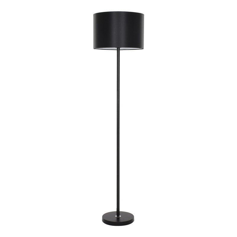 GloboStar® ASHLEY 00822 Μοντέρνο Επιδαπέδιο Φωτιστικό Μονόφωτο 1 x E27 IP20 Μαύρο Μέταλλο με Μαύρο Ύφασμα - Μ35 x Π35 x Υ145cm - ledmania.gr