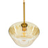 GloboStar® AMARIS 00870 Μοντέρνο Κρεμαστό Φωτιστικό Οροφής Μονόφωτο 1 x E27 Γυάλινο Φιμέ Μελί Φ30 x Υ22cm - ledmania.gr