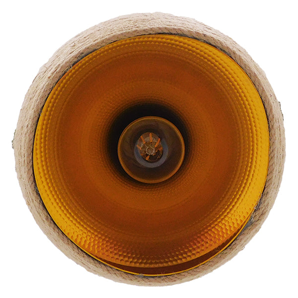 GloboStar® SHANGHAI ROPE 00916 Μοντέρνο Κρεμαστό Φωτιστικό Οροφής Μονόφωτο 1 x E27 με Μπεζ Σχοινί Καμπάνα Φ24 x Υ30cm - ledmania.gr
