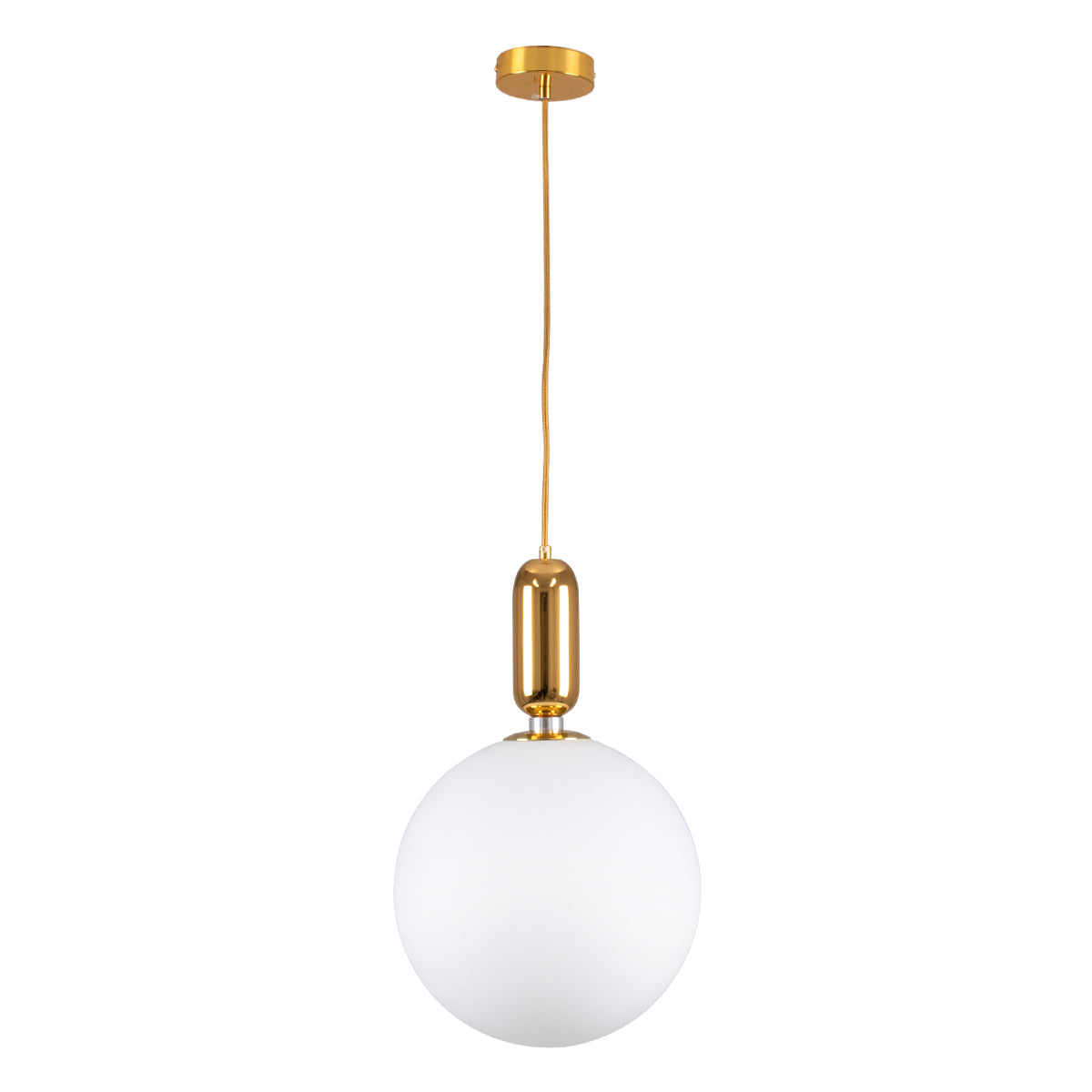 GLOBOSTAR® MAVERICK 00940 Μοντέρνο Κρεμαστό Φωτιστικό Οροφής με Ντουί 1 x E27 AC 220-240V IP20 - Χρυσό & Λευκό - Μ30 x Π30 x Υ48cm - ledmania.gr