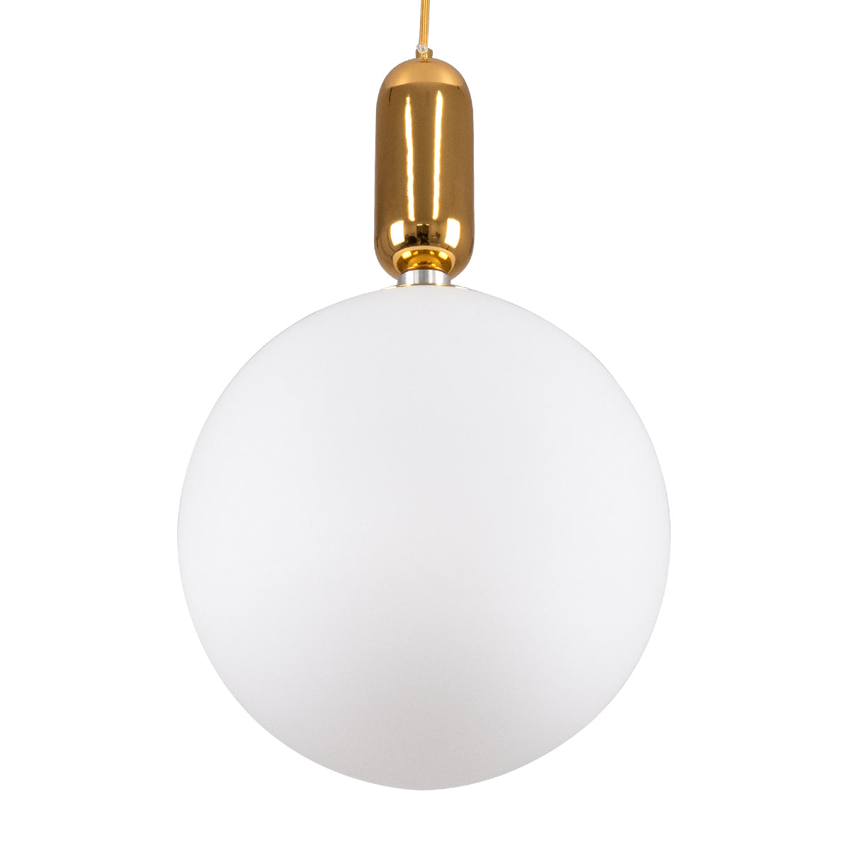 GLOBOSTAR® MAVERICK 00940 Μοντέρνο Κρεμαστό Φωτιστικό Οροφής με Ντουί 1 x E27 AC 220-240V IP20 - Χρυσό & Λευκό - Μ30 x Π30 x Υ48cm - ledmania.gr
