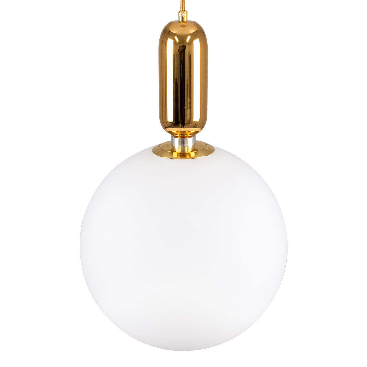 GLOBOSTAR® MAVERICK 00940 Μοντέρνο Κρεμαστό Φωτιστικό Οροφής με Ντουί 1 x E27 AC 220-240V IP20 - Χρυσό & Λευκό - Μ30 x Π30 x Υ48cm - ledmania.gr