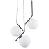 GloboStar® MONROE 00952 Μοντέρνο Κρεμαστό Φωτιστικό Οροφής Τρίφωτο 3 x E27 Μαύρο - Λευκό Μεταλλικό Μπάλα Φ60 x Υ50cm - ledmania.gr