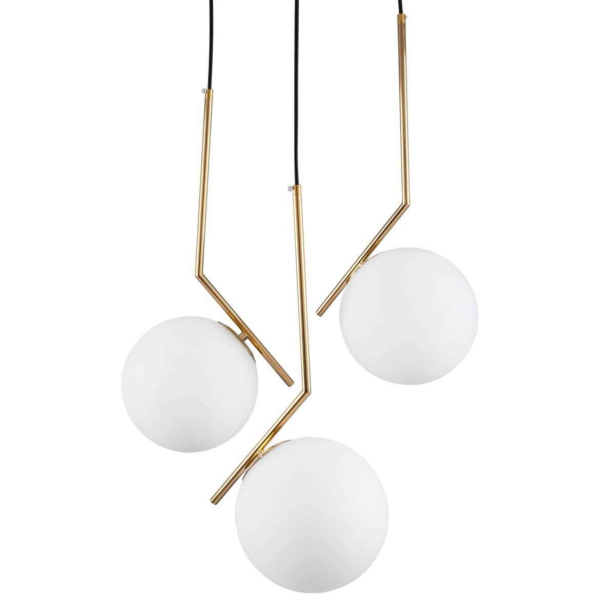 GLOBOSTAR® MONROE 00953 Μοντέρνο Κρεμαστό Φωτιστικό Οροφής με Ντουί 3 x E27 AC 220-240V IP20 - Χρυσό & Λευκό - Μ60 x Π60 x Υ50cm - ledmania.gr