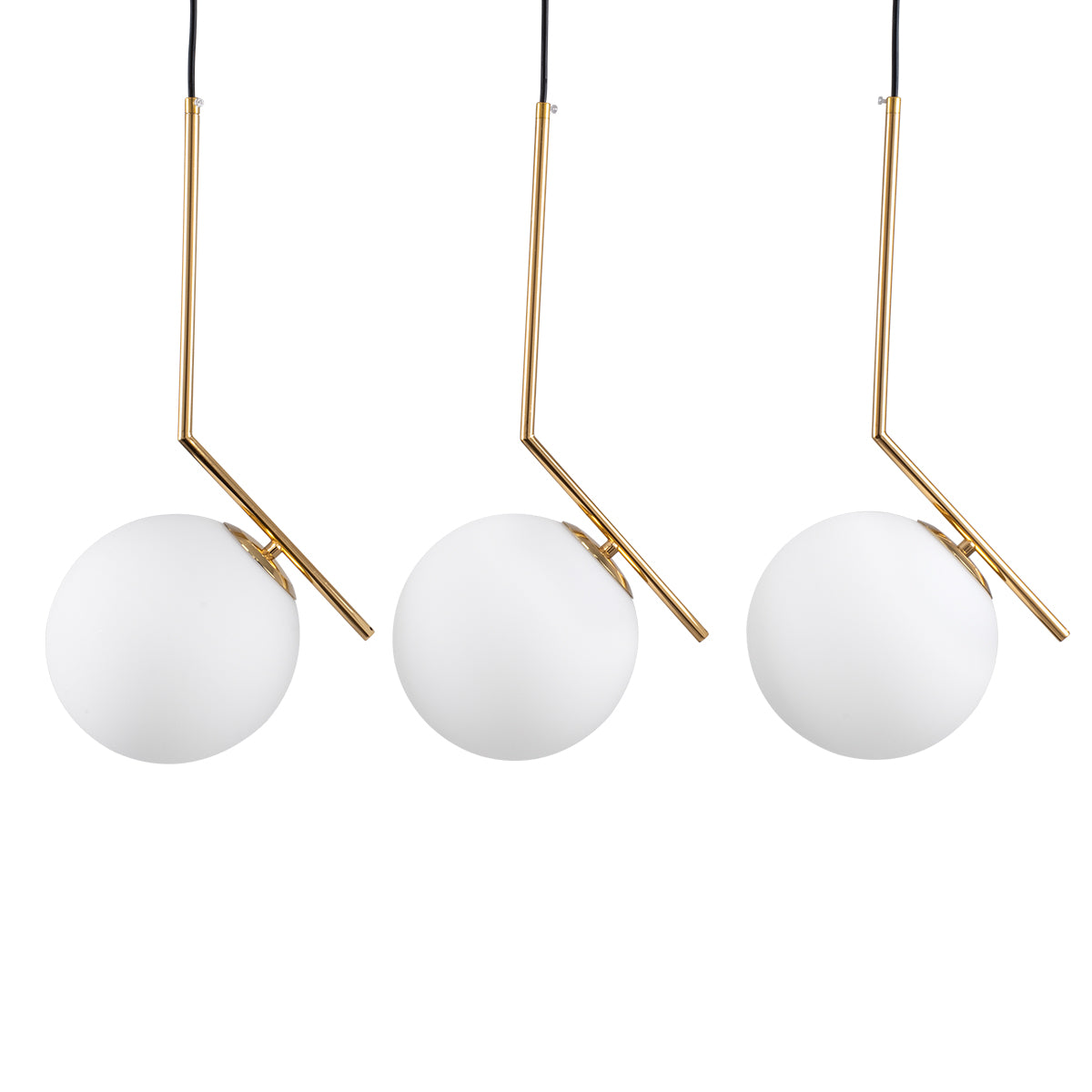 GLOBOSTAR® MONROE 00955 Μοντέρνο Κρεμαστό Φωτιστικό Οροφής με Ντουί 3 x E27 AC 220-240V IP20 - Χρυσό & Λευκό - Μ74 x Π25 x Υ50cm - ledmania.gr