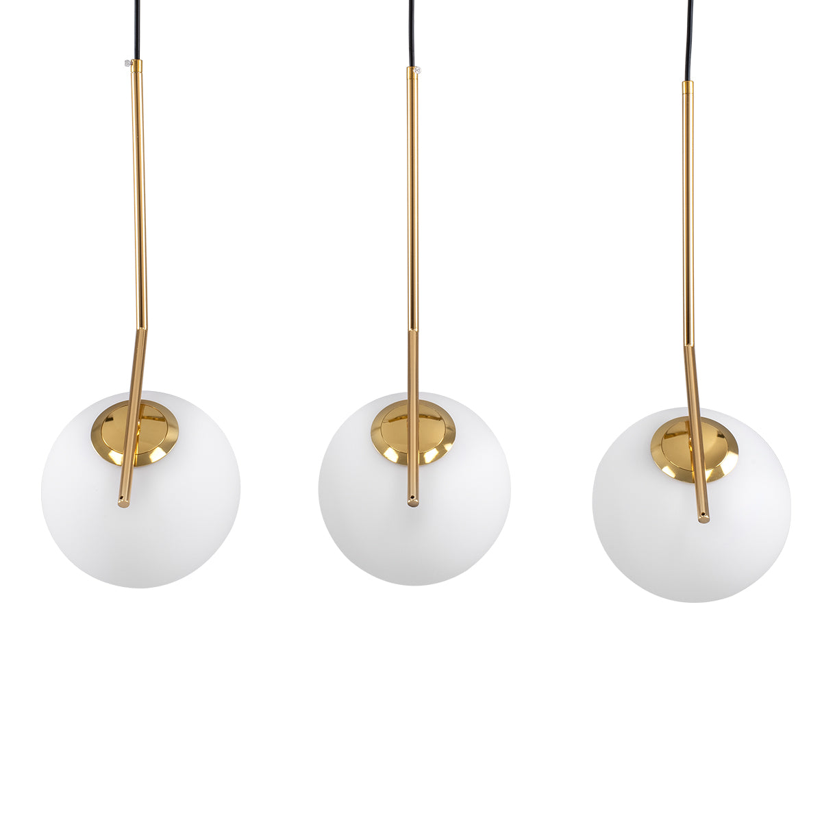 GLOBOSTAR® MONROE 00955 Μοντέρνο Κρεμαστό Φωτιστικό Οροφής με Ντουί 3 x E27 AC 220-240V IP20 - Χρυσό & Λευκό - Μ74 x Π25 x Υ50cm - ledmania.gr