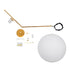 GLOBOSTAR® MONROE 00956 Μοντέρνο Κρεμαστό Φωτιστικό Οροφής με Ντουί 1 x E27 AC 220-240V IP20 - Χρυσό & Λευκό - Μ30 x Π30 x Υ75cm - ledmania.gr