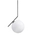 GloboStar® MONROE 00957 Μοντέρνο Κρεμαστό Φωτιστικό Οροφής Μονόφωτο 1 x E27 Μαύρο - Λευκό Μεταλλικό Μπάλα Φ30 x Υ75cm - ledmania.gr