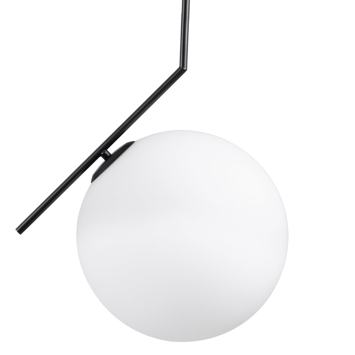 GloboStar® MONROE 00957 Μοντέρνο Κρεμαστό Φωτιστικό Οροφής Μονόφωτο 1 x E27 Μαύρο - Λευκό Μεταλλικό Μπάλα Φ30 x Υ75cm - ledmania.gr