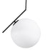 GloboStar® MONROE 00957 Μοντέρνο Κρεμαστό Φωτιστικό Οροφής Μονόφωτο 1 x E27 Μαύρο - Λευκό Μεταλλικό Μπάλα Φ30 x Υ75cm - ledmania.gr