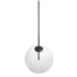 GloboStar® MONROE 00957 Μοντέρνο Κρεμαστό Φωτιστικό Οροφής Μονόφωτο 1 x E27 Μαύρο - Λευκό Μεταλλικό Μπάλα Φ30 x Υ75cm - ledmania.gr