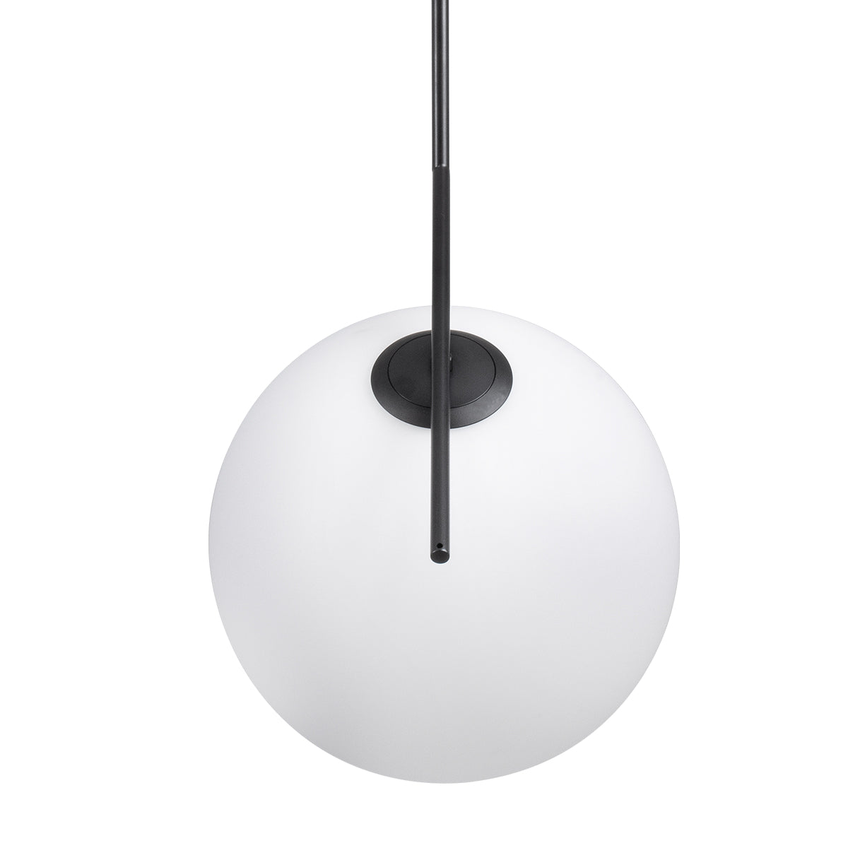GloboStar® MONROE 00957 Μοντέρνο Κρεμαστό Φωτιστικό Οροφής Μονόφωτο 1 x E27 Μαύρο - Λευκό Μεταλλικό Μπάλα Φ30 x Υ75cm - ledmania.gr