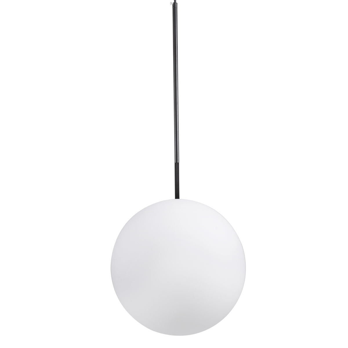 GloboStar® MONROE 00957 Μοντέρνο Κρεμαστό Φωτιστικό Οροφής Μονόφωτο 1 x E27 Μαύρο - Λευκό Μεταλλικό Μπάλα Φ30 x Υ75cm - ledmania.gr