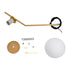 GloboStar® MONROE 00958 Μοντέρνο Κρεμαστό Φωτιστικό Οροφής Μονόφωτο 1 x E27 Χρυσό - Λευκό Μεταλλικό Μπάλα Φ15 x Υ49cm - ledmania.gr